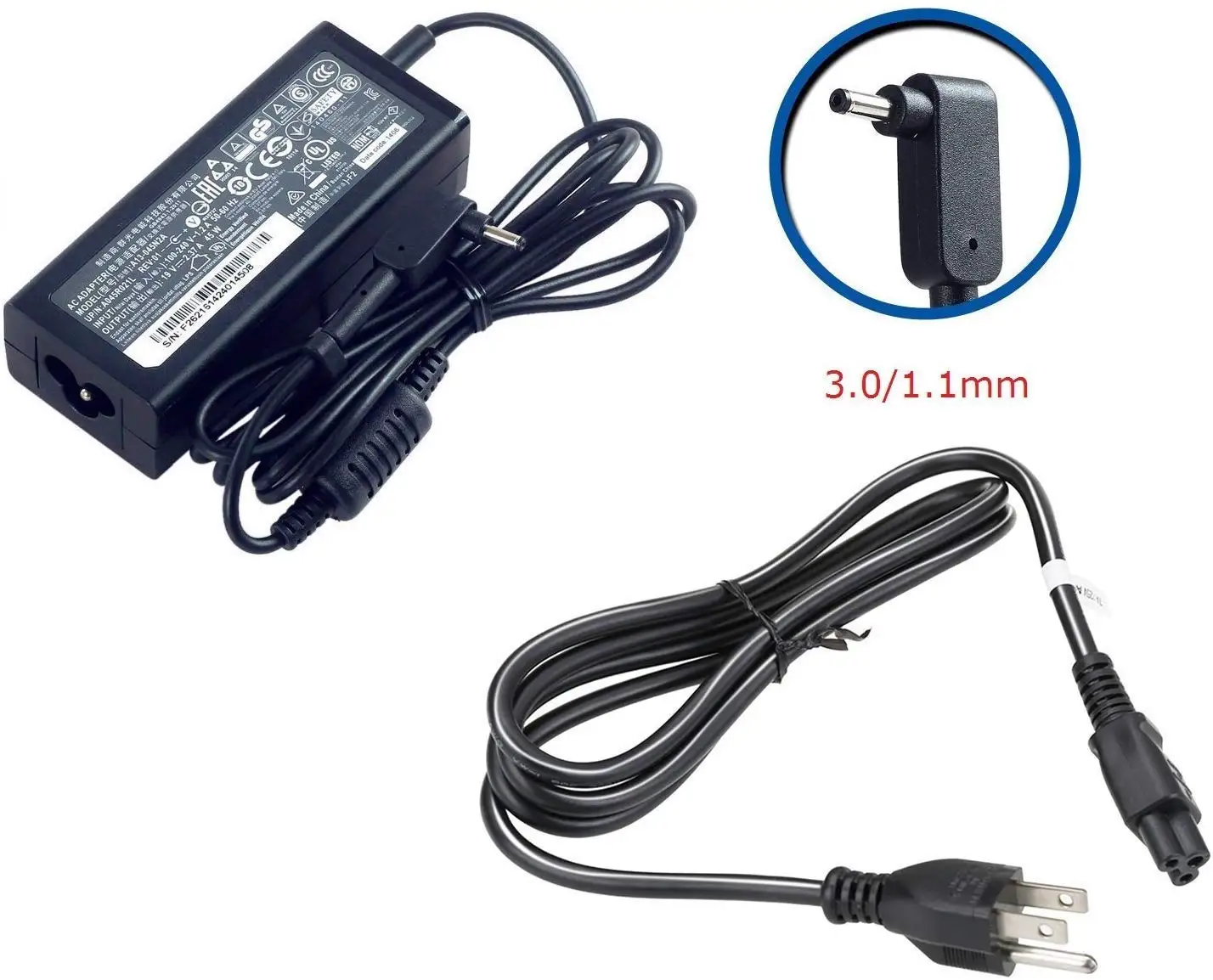 Szhyon подходит для ACER 19в 2.37A 45 Вт 3,0/1,1mm Малый булавки AC Ad для ACER AO1-131 AO1-131 AO1-431 11 C730 R 11 C738T 13 C810