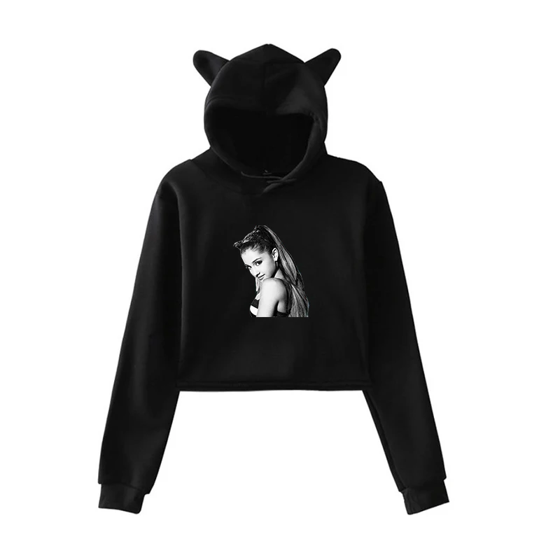 Женские толстовки с капюшоном Ariana Grande; толстовки с принтом для девочек; сезон осень-зима; пуловер с длинными рукавами; женская спортивная одежда; Прямая поставка; одежда