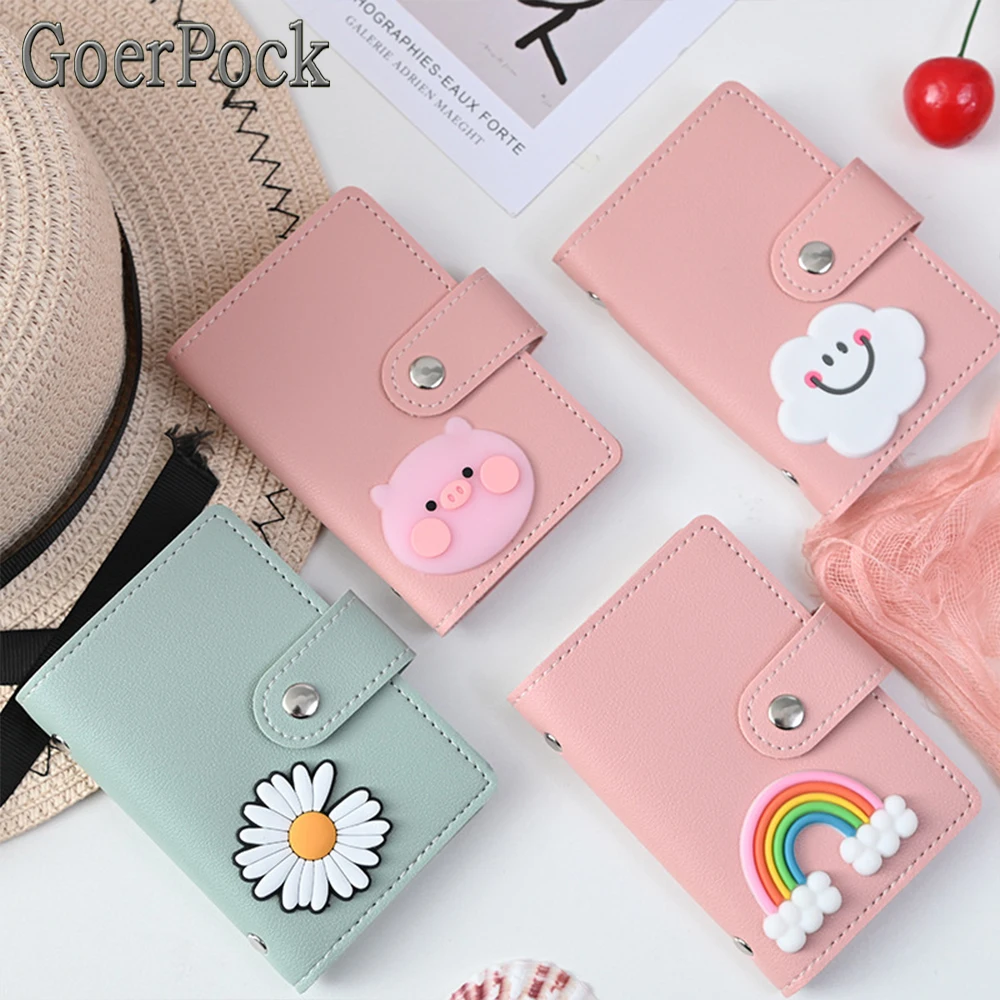 Women Card Holder Wallet PU Leather Cute Cartoon 26 Bit Card Case School Holder Men Women Credit Passport Bag ID Passport