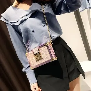 

2019 New Style Cat Stereo Stereotypes Small Box Rainbow Pig Nose Lock Shoulder WOMEN'S Bag
