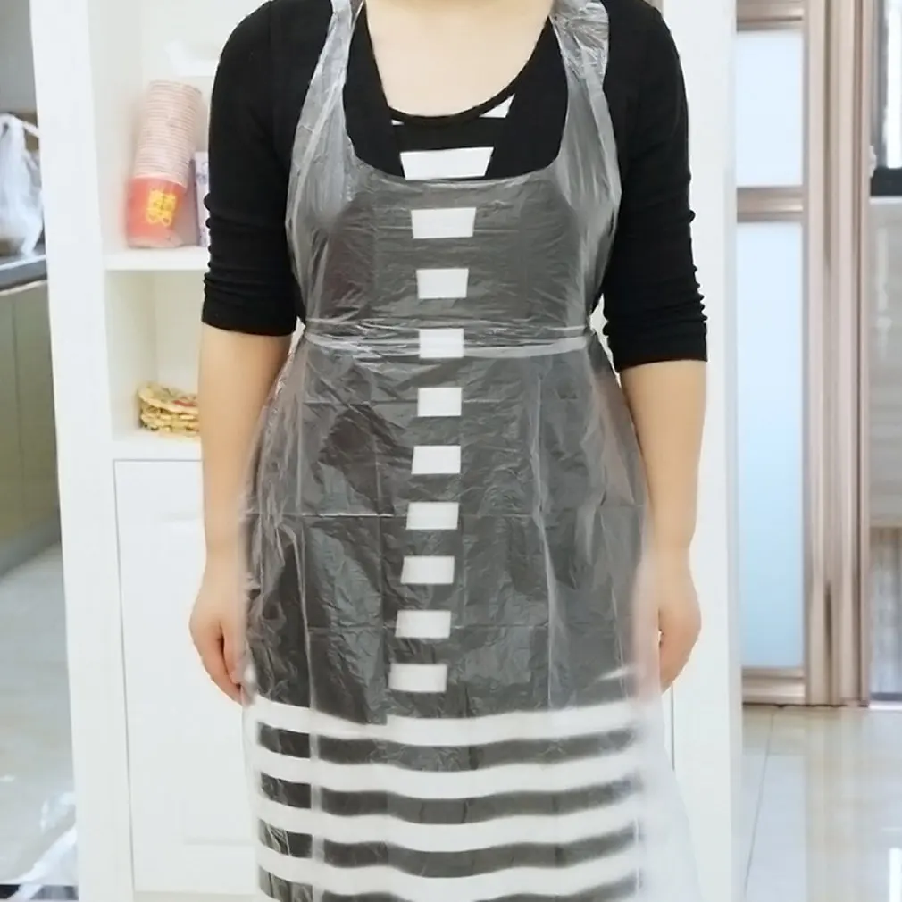 

Disposable Aprons Plastic Transparent Sanitary Cleaning Apron For Women Men Kitchen Cooking Household Daily Use Hot