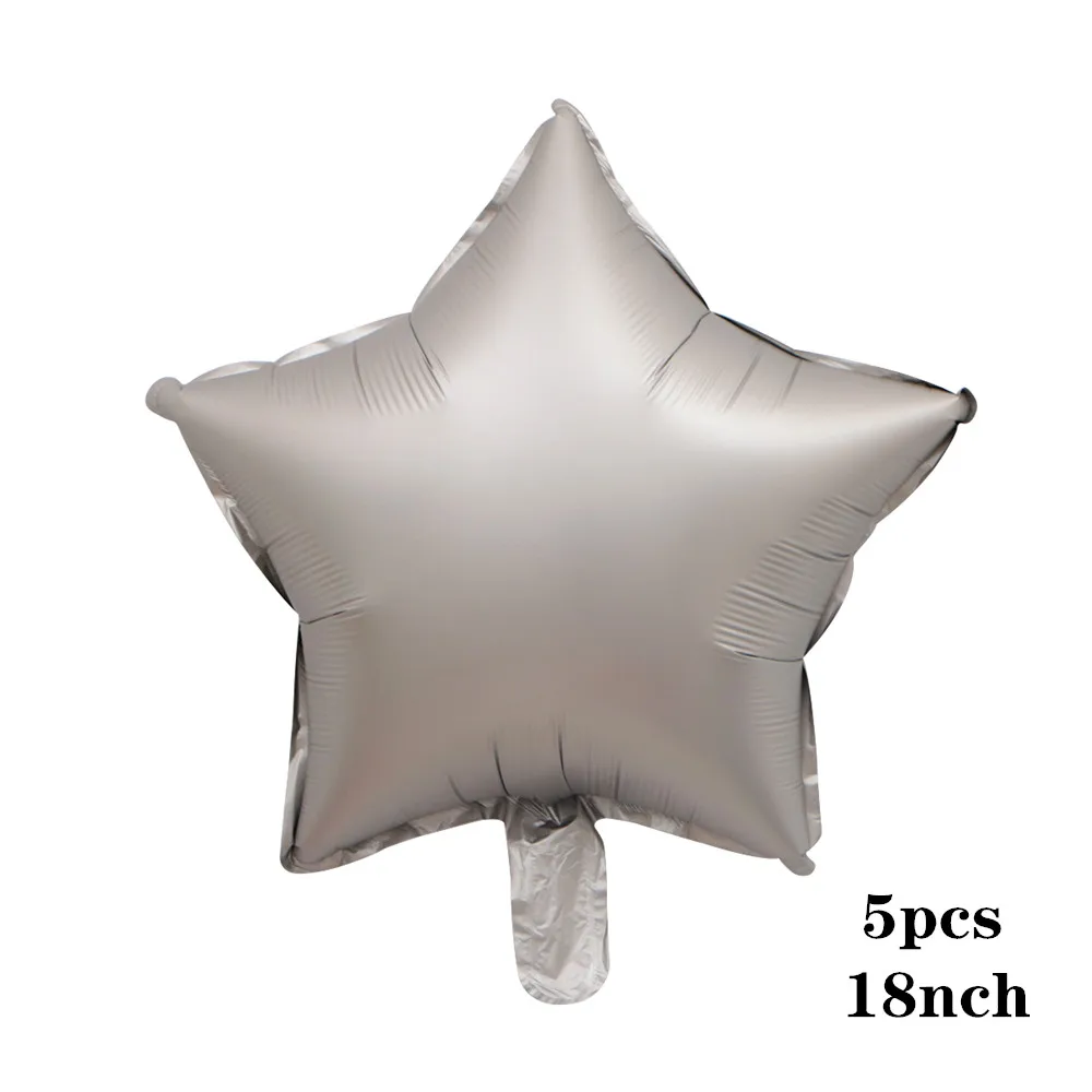 5pcs metal star 36 дюймов Серебряный воздушный шар "Конфетти" розовый белый латексный шар Серебряный романтическая тема Свадьба День Рождения Вечеринка украшения princes baby sho - Цвет: 5pcs metal star