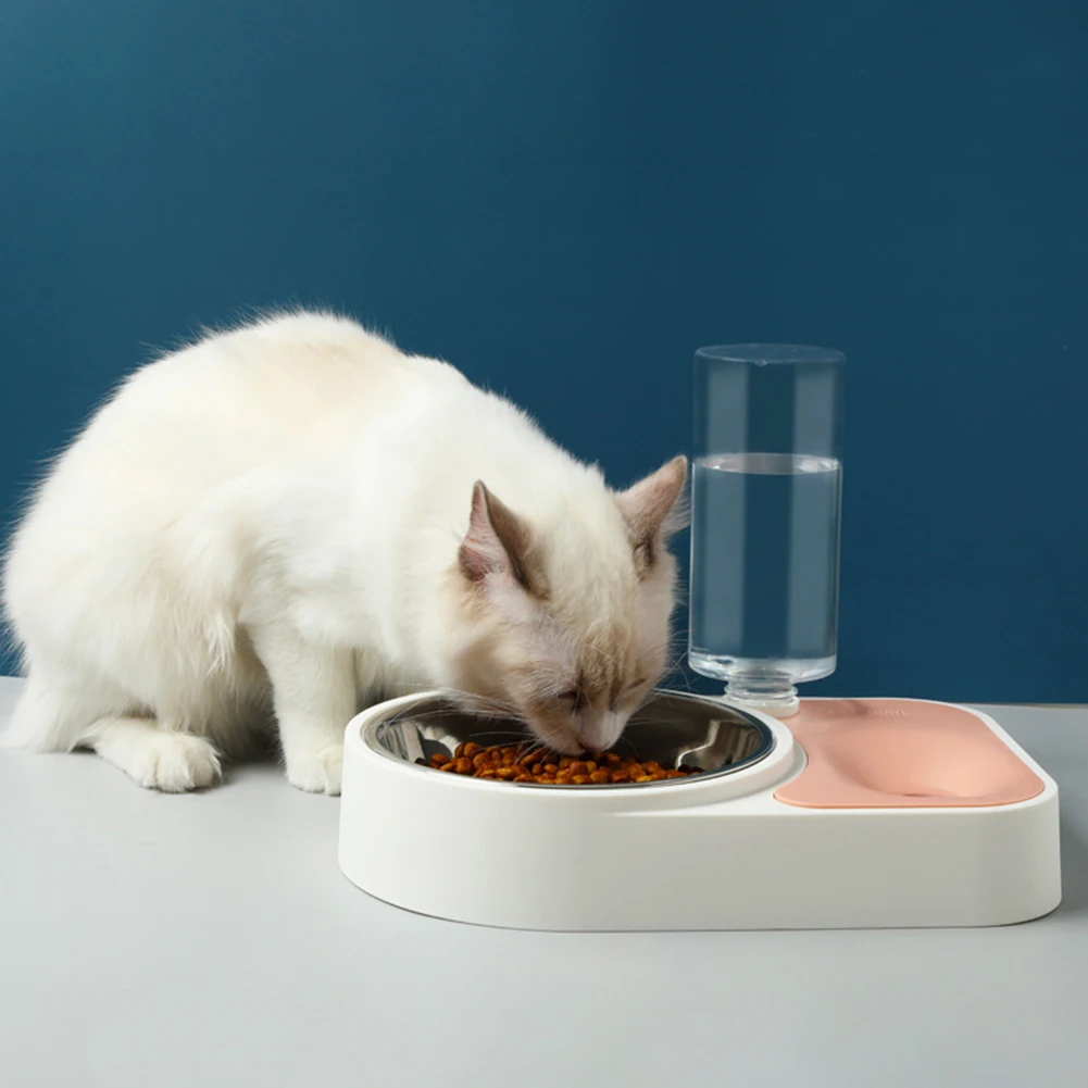 

Stainless Steel Pets Water Bottle Split Design Dog Cat Puppy Drinking Bowl Automatic Feeder Dispenser Leakageproof Pet Supplies