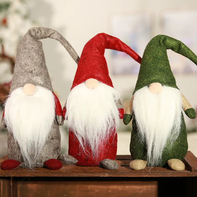

2019 Holiday Decoration Newest Christmas Decorations Small Forest Elders Style Posture No Face Doll Window Display Articles