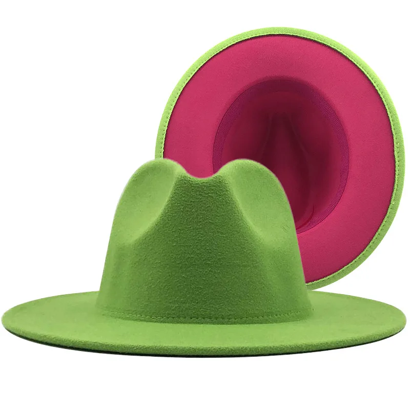 hotpink green bottom fedoras wide brim hat Panama felt hat for male jazz hat church top cap women hats  for men шляпа женская red fedora hat Fedoras