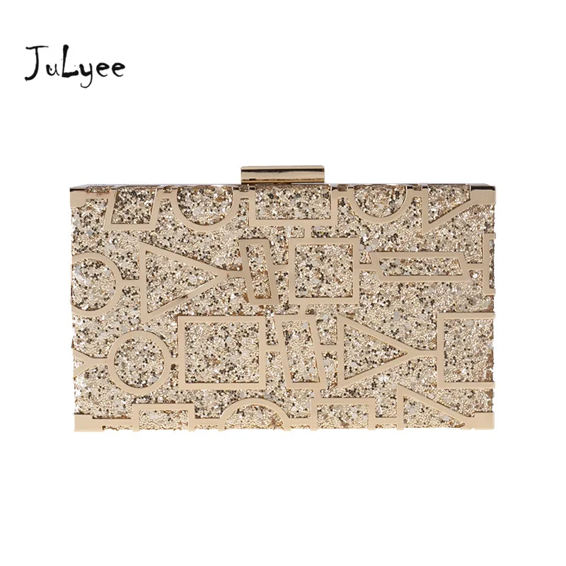 

Julyee Luxury Gold Evening Bags Women Party Banquet Glitter Wedding Clutches Minaudiere Bolsas Mujer Chain Shoulder Bag