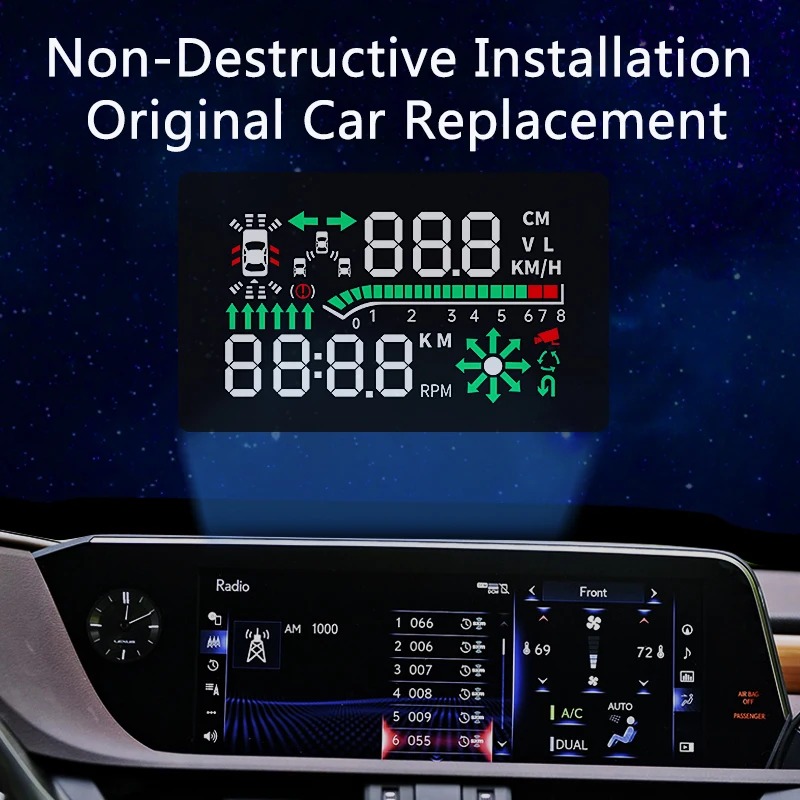 

QHCP автомобильный проекционный проектор HUD, скрытый дизайн, безопасный привод для Lexus ES200 260 250 300H 2018 2019 2020 2021, аксессуары для интерьера
