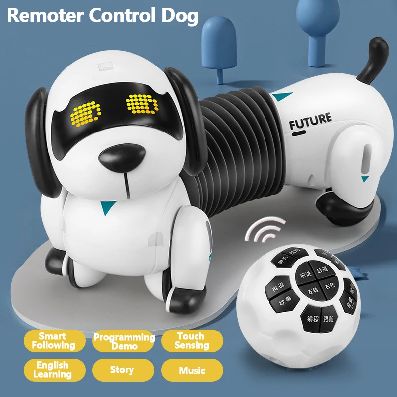 

Smart Following Remote Control Dog Touch Sensing Bionic Action Programming Demo Parent-Child Interaction Dynamic Music RC Toys