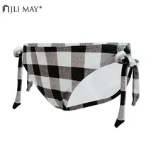 JLI может плед бикини для женщин низкая талия сексуальный купальник повязка с бантом размера плюс пляжная одежда цвет столкновения пледы бикини