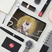 New Women And Men A Crafty And Villainous Person Coin Purse Lady Girls Wallet Lipstick  Canvas Bag With A Zipper Fashion