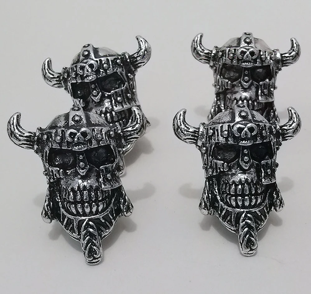 

Skull warrior Helmet viking Rune hair Dreadlock beard beads Keychain Accessories Jewelry Pendant Necklace Paracord Knife beads