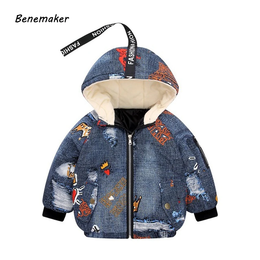 Benemaker/модные зимние пуховики для девочек; детская одежда для мальчиков; Теплая Флисовая верхняя одежда; детская ветровка; детские пальто; YJ135