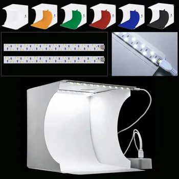 

Photography Lighting Kit Studio Wall Box 8.7Inch Portable Photo Props Backdorp Stand Tabletop Shooting Light Box Tent for Gopro