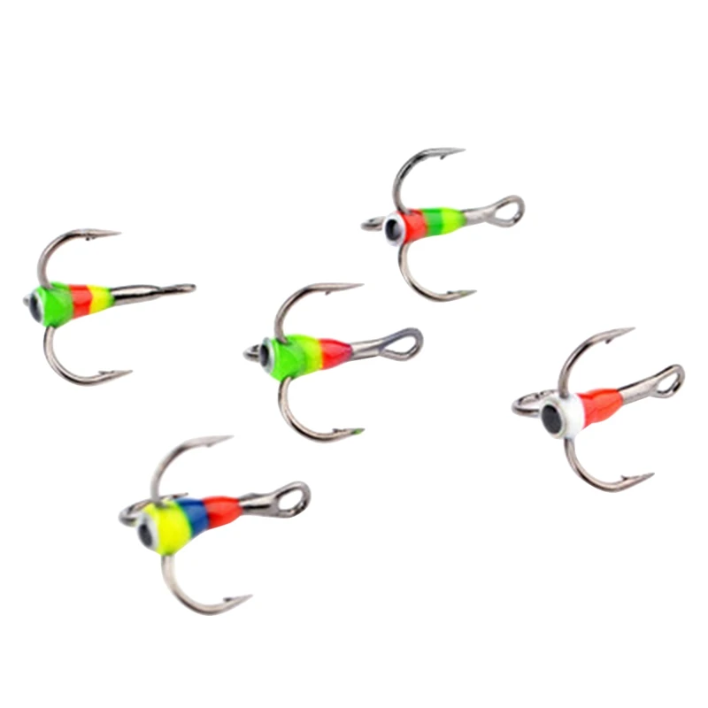 5Pcs/Set High-Carbon Steel Three-Jaw Hook Fishing Hooks Winter Ice Accessories | Спорт и развлечения