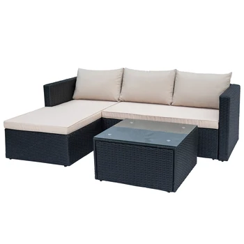 

ABBLE 3 Piece Outdoor Sectional Conversation Seating Group with Cushions