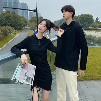 

Couple hoodie sweatshirt college fashion korean style lovers women dress autum fall winter matching clothes clothing outfit wear