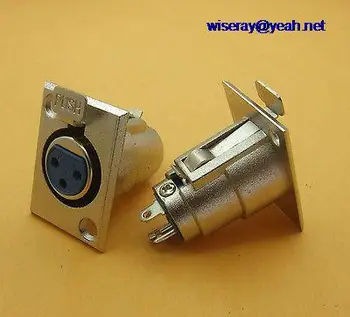 

DHL/EMS 100PCS Metal 3 Pin XLR Female Jack Panel Mount 26MM X 36MM for microphone Guitar-A8