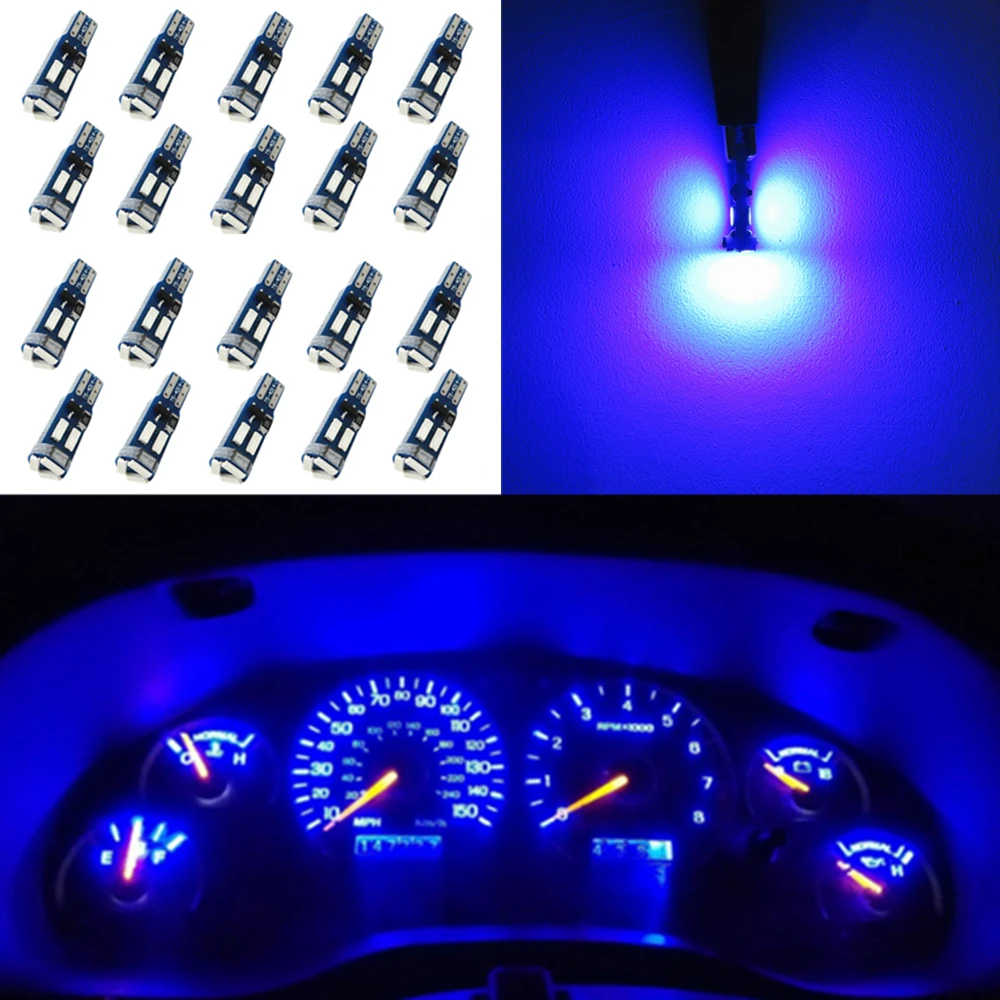 WLJH 20x Чрезвычайно яркий светодиодный T5 73 74 286 2721 7-4014SMD автомобиль инструмент