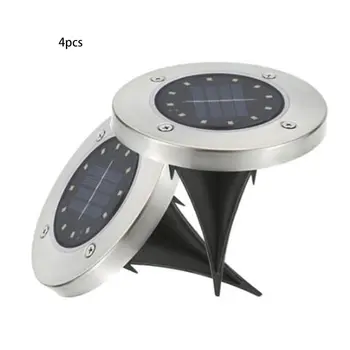 

4Pcs Solar Power Light Buried Light Under Ground Lamp Outdoor Path Way Garden Decking White Warm White Light Lawn Lamp