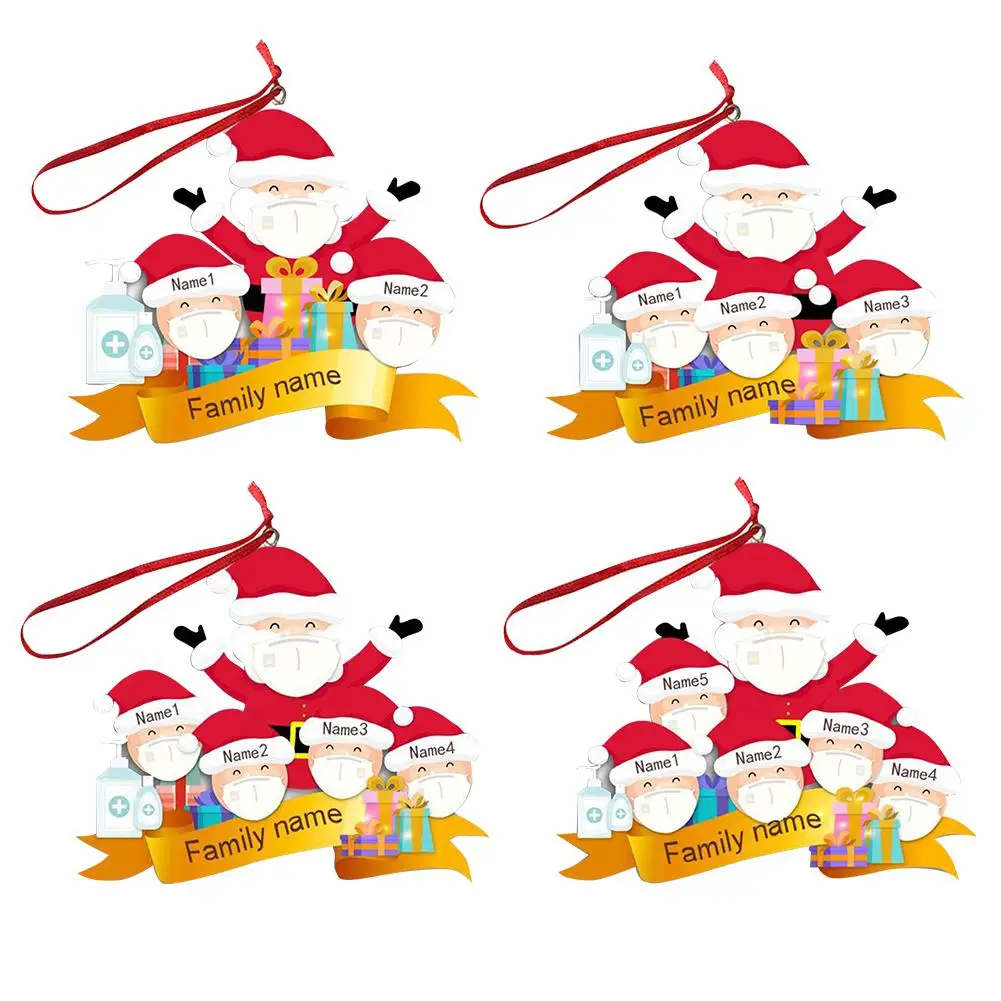 

2020 Personalized Surviving Navidad family Christmas Decoration 3,4,5, DIY Name Blessing Pendant Craft Gift For Family Of Mouth