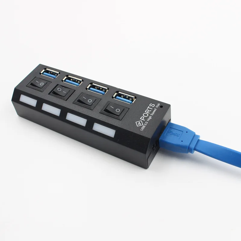 USB 3,0 концентратор Мульти USB разветвитель 4 порта расширитель несколько USB 3 Hab с адаптером питания USB3.0 концентратор с переключателем для ПК
