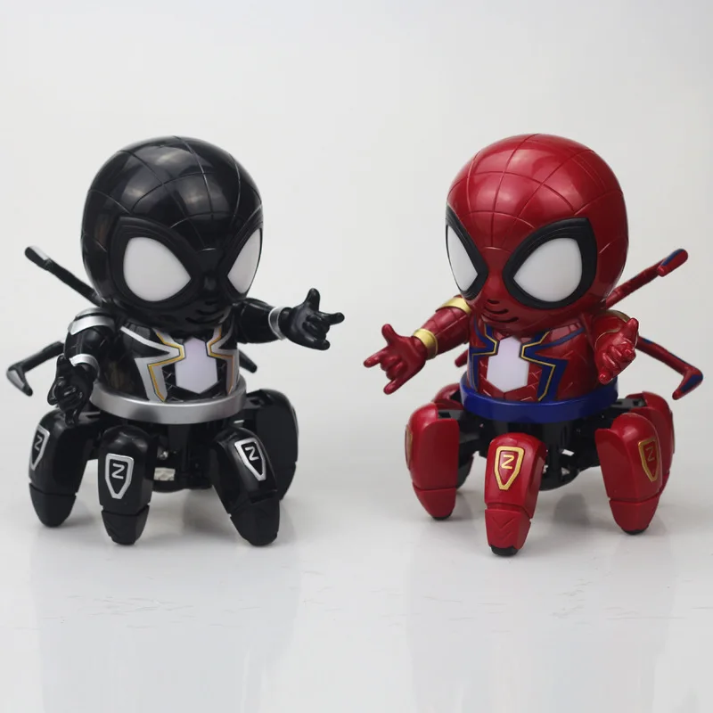 

Marvel Avengers Dance Spider Man Action Figure Dancing Iron Man Robot Toy Bumblebee With Music and Lights Electric Toys