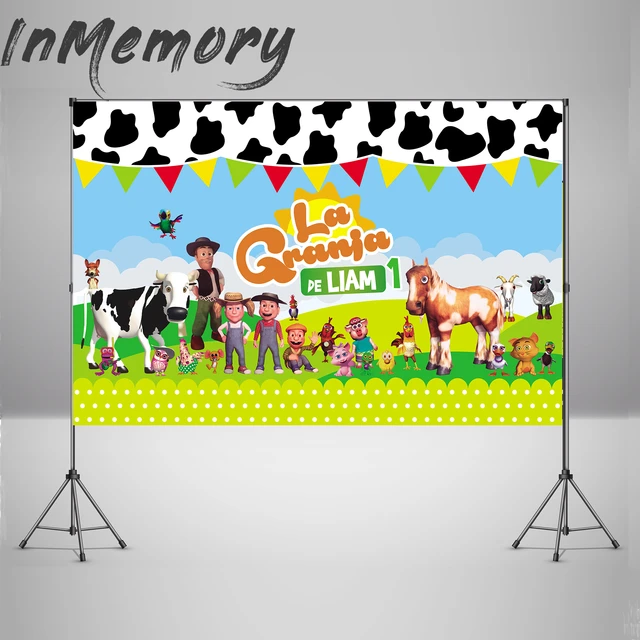 Fondo fotográfico De La Granja De Zenon para niños, decoración De pancarta  De fondo De animales, Granja, Baby Shower, fiesta De feliz cumpleaños -  AliExpress