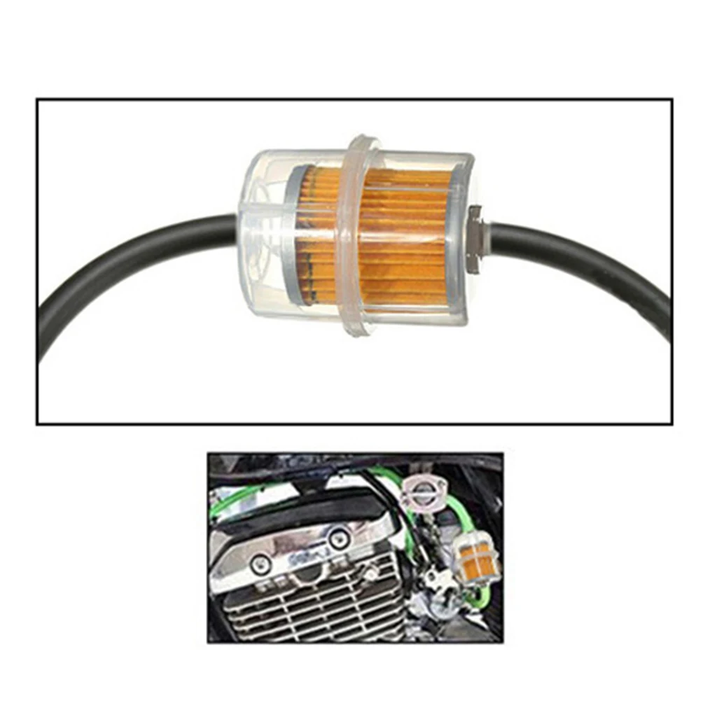 Car Auto Motorcycle Inline Petrol Fuel Filter Fits 6mm 8mm Pipe Hose
