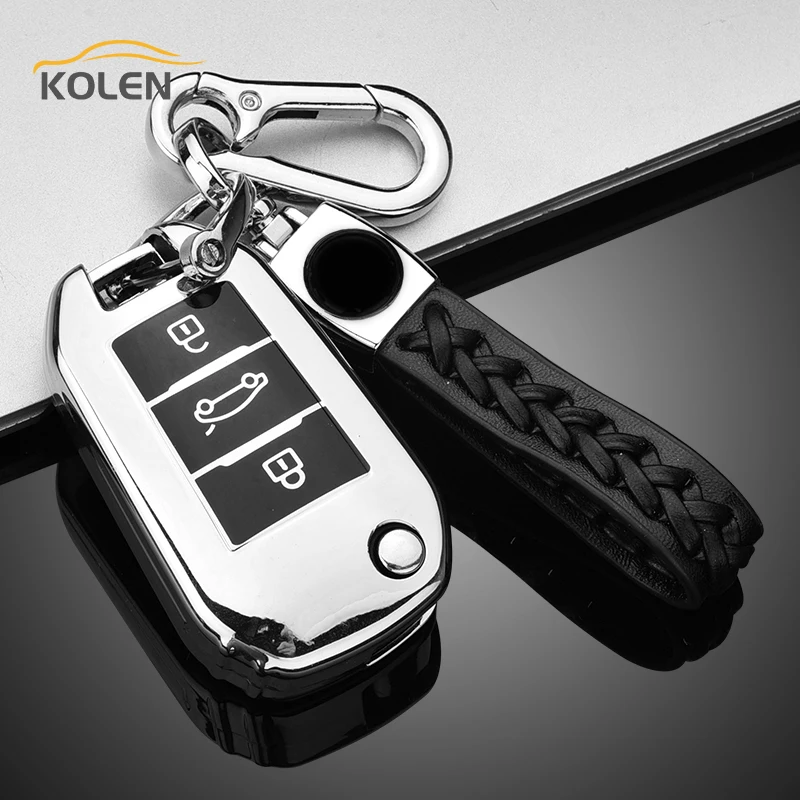 Porte-clés Double Anneau Pour Télécommande De Voiture, Universel, Bleu, Pour Homme