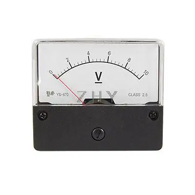 DC 0-10V Прямоугольник Аналоговый вольтметр Панель метр YS-670