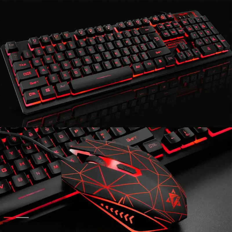 4Pcs/Set K59 Wired USB Keyboard Illuminated Gaming Mouse Pad Backlight Headset