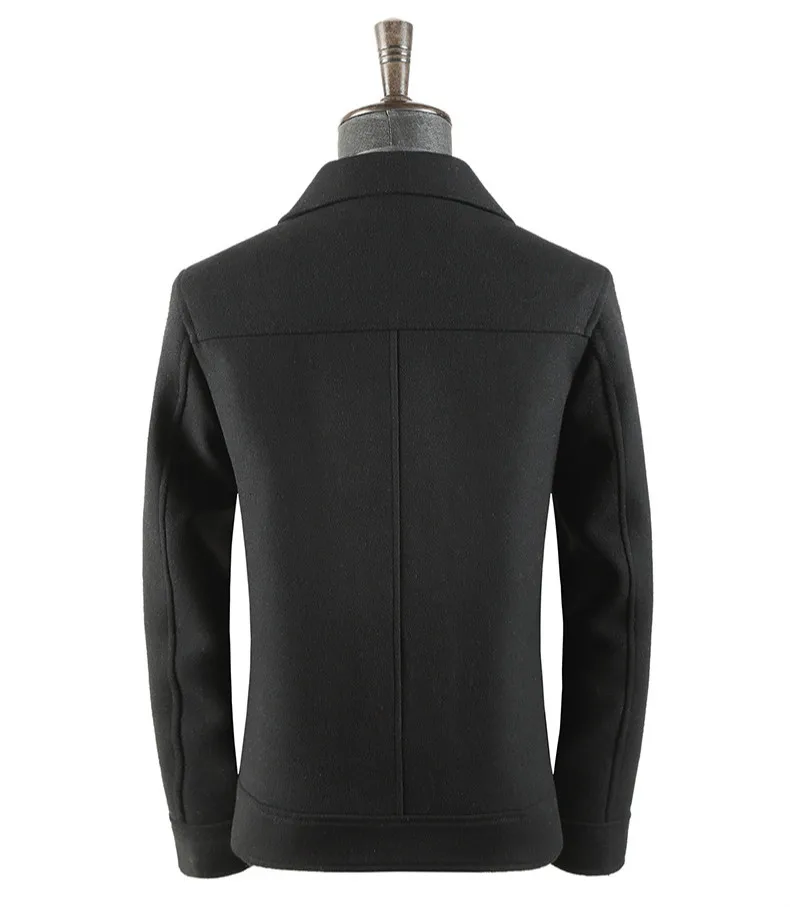 Зимнее черное облегающее шерстяное пальто шерстяная куртка повседневное пальто с длинными рукавами плюс размер Смешанное пальто мужской 3xl 4xl комбинезон мужская верхняя одежда