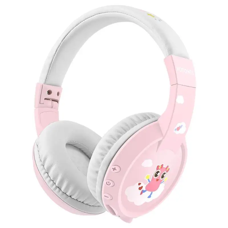Pink VT02 Bluetooth складная гарнитура для chilidren беспроводные двусторонние стерео наушники Мультяшные интеллектуальные звукопоглощающие наушники - Цвет: Pink