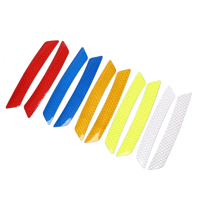 1Pair Reflective Warning Strip Tape Car Bumper Reflective Strips Secure Reflector Stickers Decals Car Styling 13*3cm