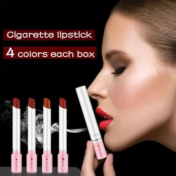 

4PCS/Set Creative Cigarette Lipstick Matte Long Lasting Nude Stick Red Waterproof Mini Lips Lipstick Matt Tube Makeup Lip S5X2