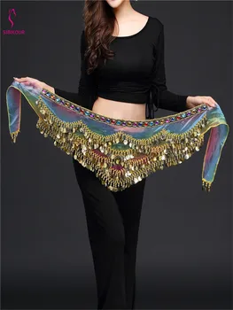 

2020 Women Belly Dance Costume Belly Dance Hip Scarf Dance Accessories Coins Belt Crystal Belly Dancing Waist Chain New Style