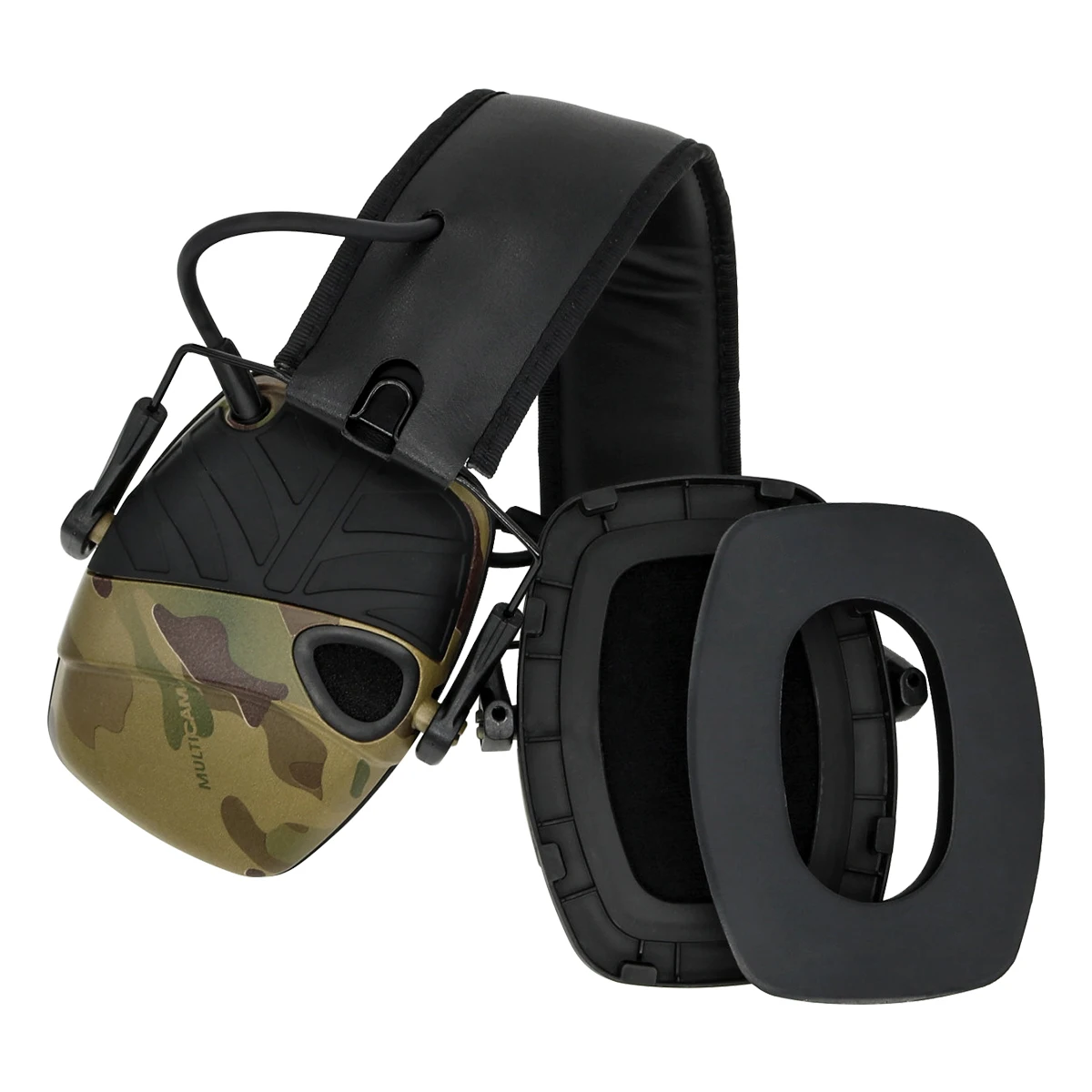 Tactical Camouflage Electronic Shooting Earmuffs To Enhance Anti-noise Impact Sound Hearing Protection Noise Reduction Headset safety lanyard