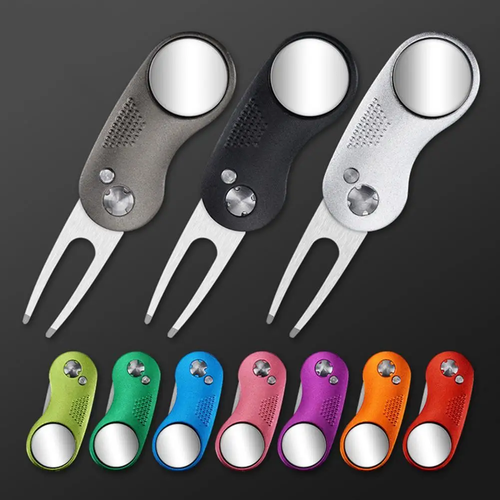 Foldable Golf Pitch Fork High Precise Folding Mini Repair Tool Marker Cleaner Pitchfork Accessories | Спорт и развлечения