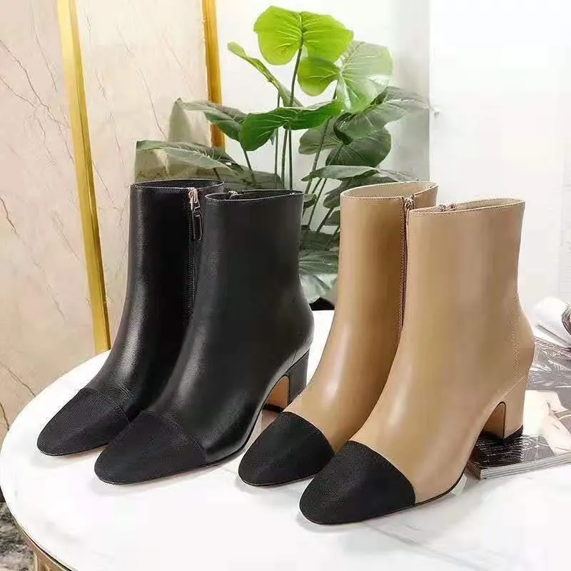 

Ankle Boots Fashion Womens Designer Booties Classic Monogram Chunky Heel 5cm Martin Boots Women Desert Boots Shoes size 35-40