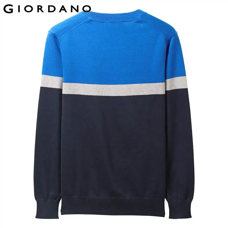Giordano мужской джемпер с круглым вырезом под шею и длинными рукавами выполнен из натурального хлопка