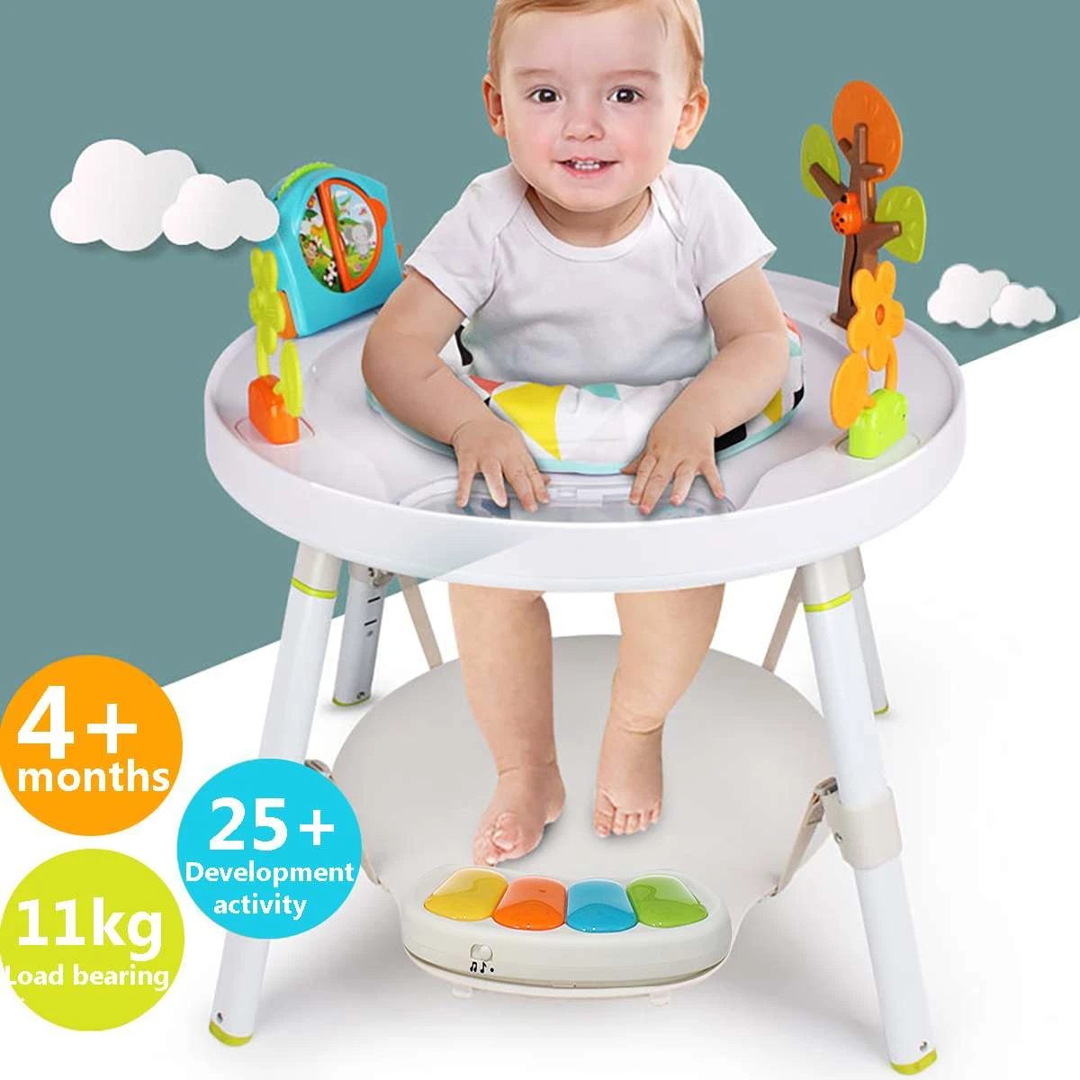 Mesa de musicales para centro de juegos multifunción, asiento de silla de seguridad para niños pequeños, juguete educativo de aprendizaje, estante de gimnasio|Castillos, puentes y columpios| - AliExpress