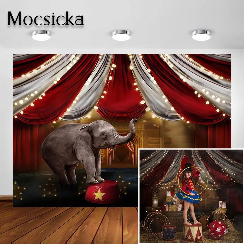 Mocsicka фотография фон для детской портретной фотосъемки Ретро цирковой слон |