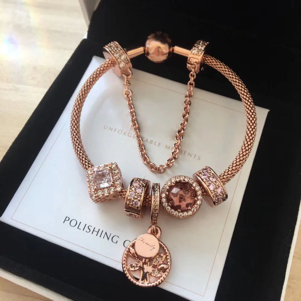 

LIDU 100%925 Silver And High Quality Pandoras Classic Bracelet Plated With Rose Gold Free Mail Manufacturer Wholesale