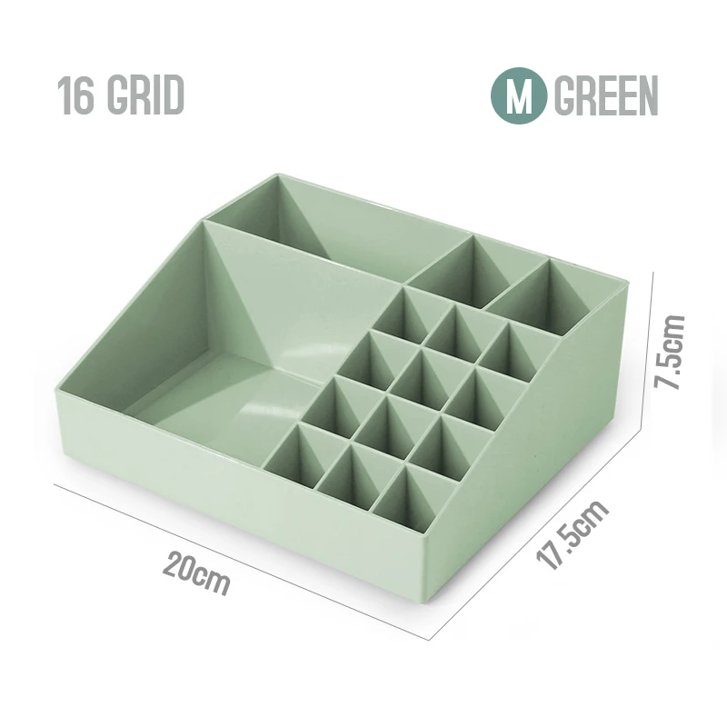 16 grid Green BNBS коробка для хранения косметики органайзер для косметики Fewelry контейнер пластиковый органайзер коробки для настольного хранения предметов держатель макияж - Цвет: 16 grid Green