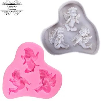 

DIY cute baby angel frame silicone mold fudge mold cake decoration tool Angel Chocolate Mold