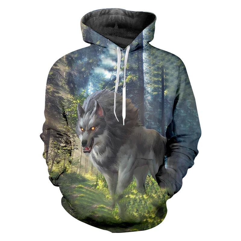 

Cool Man Wolf Hoodies Sweatshirt Funny 3d Animal print Men Women Casual Hooded Pullovers Tracksuit Tops Free DIY Name Custom