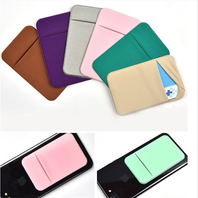 1PC Fashion Elastic Cell Phone Card Holder Mobile Phone Wallet Case Credit ID Card Holder Adhesive Sticker Pocket wallet card holder card holder credit card holder card wallet id card holder business card holder