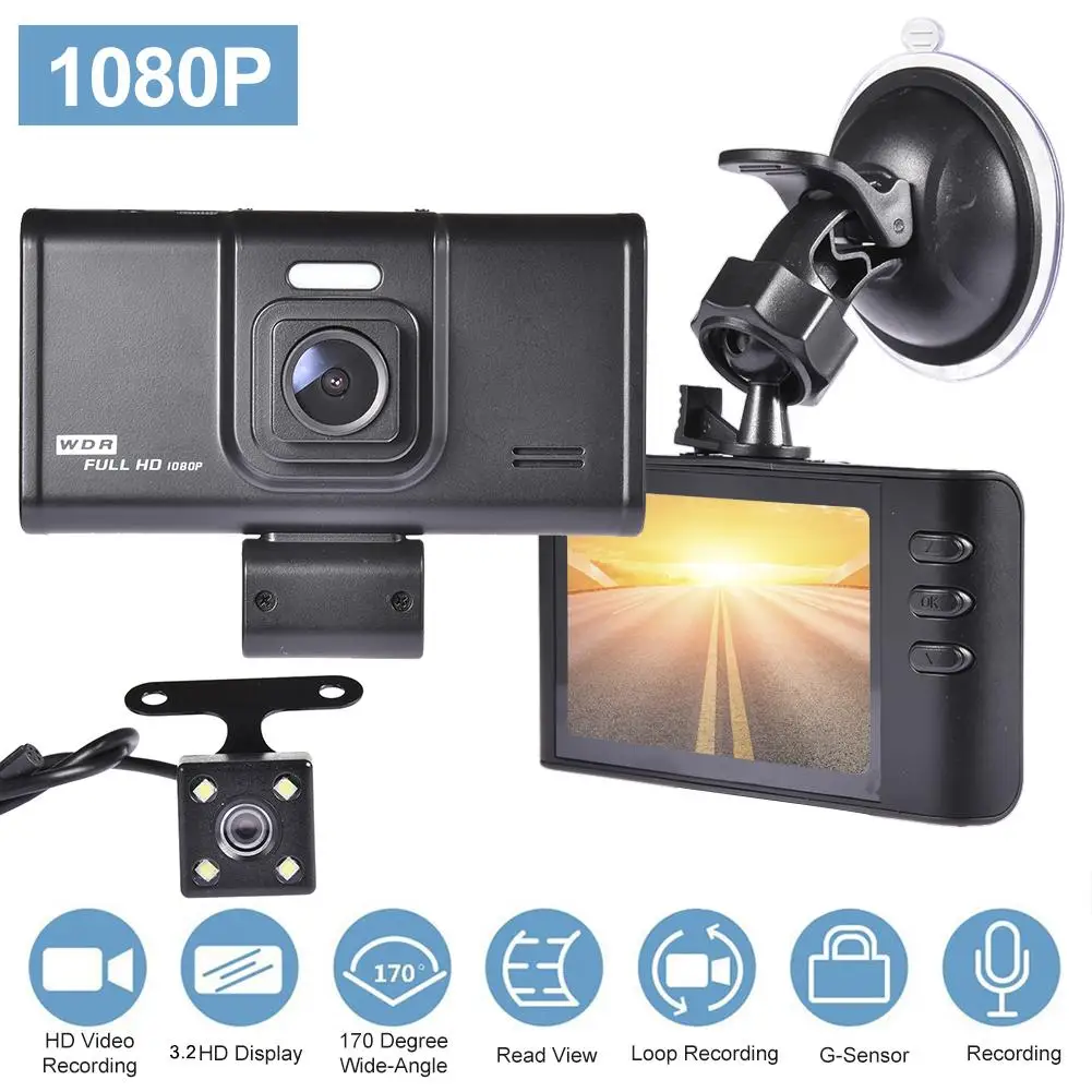 1080P Автомобильный регистратор DVR приборная панель Многоязычная камера Full HD с 3,2