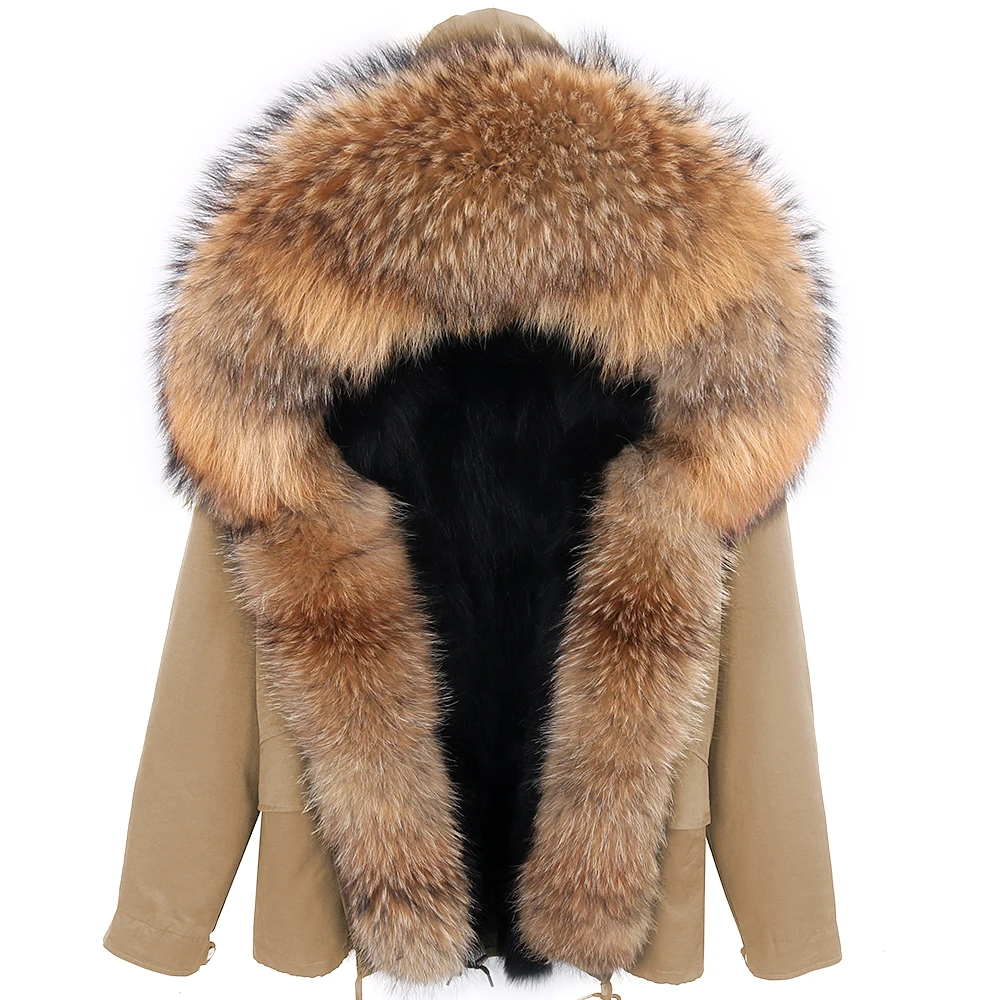 

2023 real fur winter jacket hood thick warm real fox fur liner men long parka waterproof big natural raccoon fur collar coat