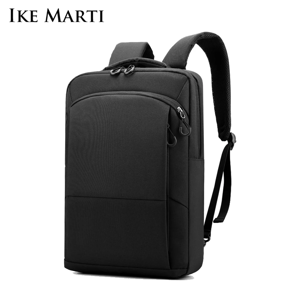 Mochila para ordenador portátil Unisex de 15,6 pulgadas, bolsa de trabajo y oficina, negra, delgada